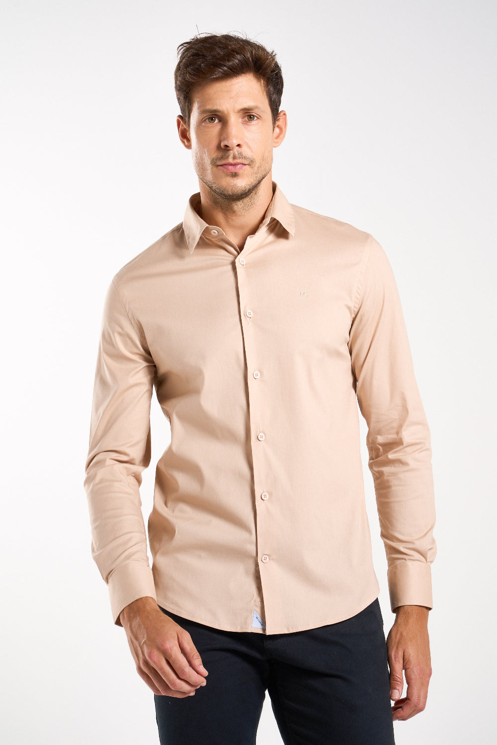 CAMISA SLIM M/L C/ELASTANO MASCULINA 25