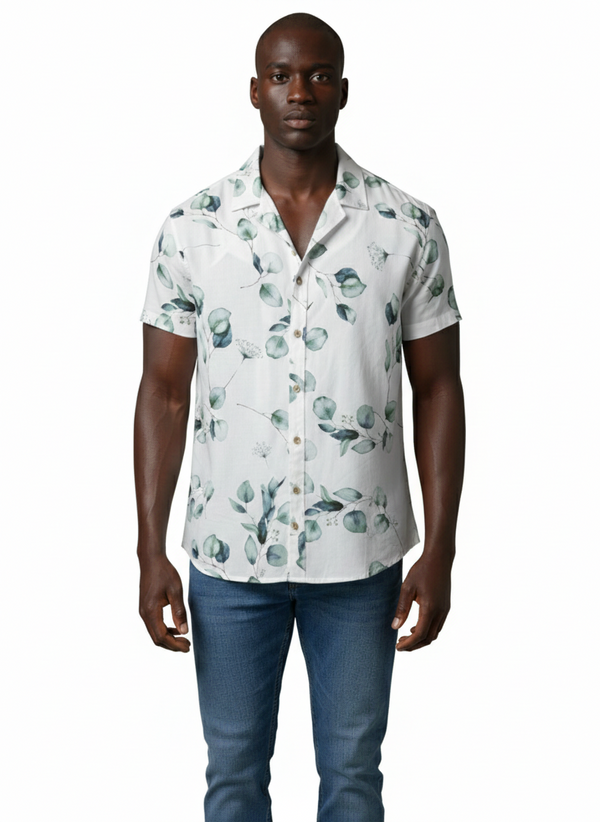CAMISA EST. FOLHAS M/C