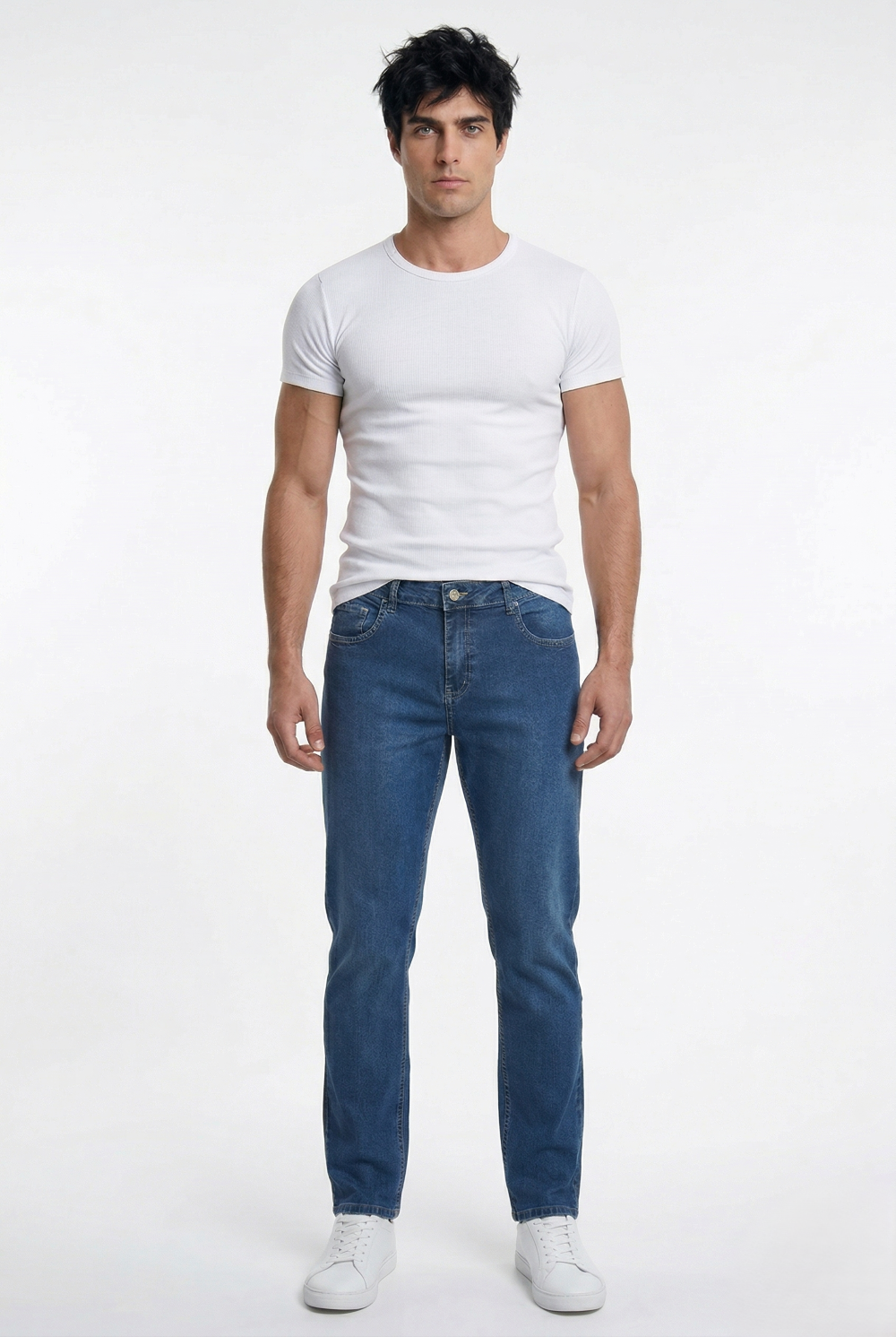 CALÇA JEANS SLIM BLUE WASH