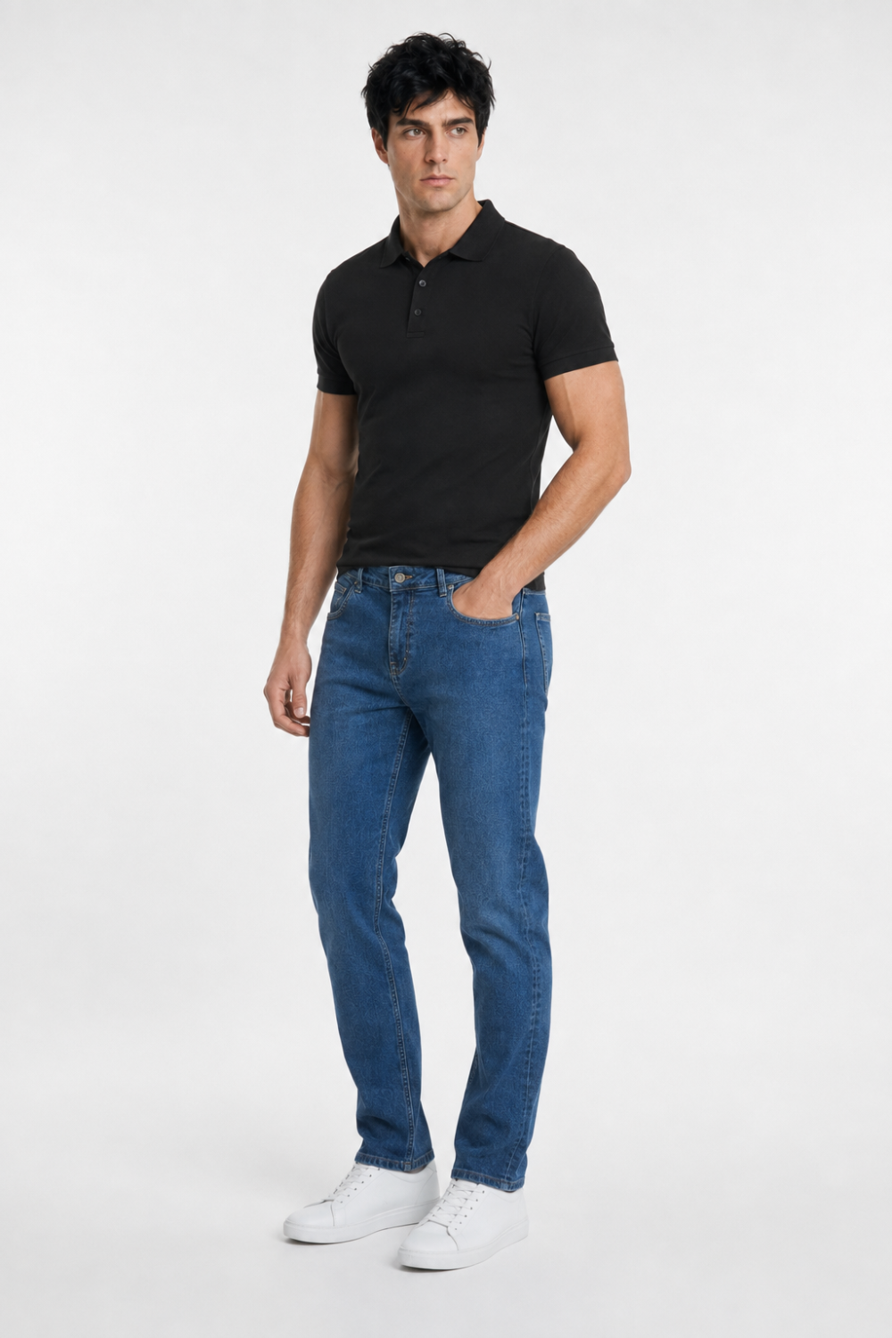 CALÇA JEANS SLIM BLUE WASH