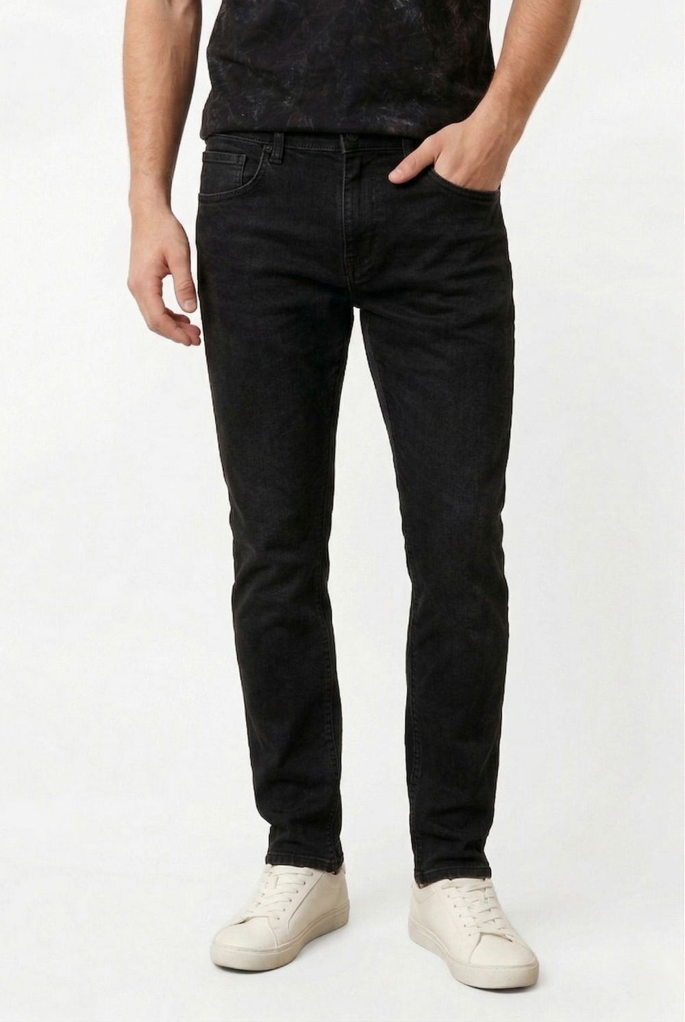 CALÇA JEANS SLIM BLACK DENIM