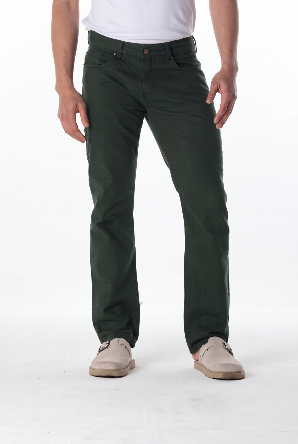 CALÇA SARJA RETA VERDE