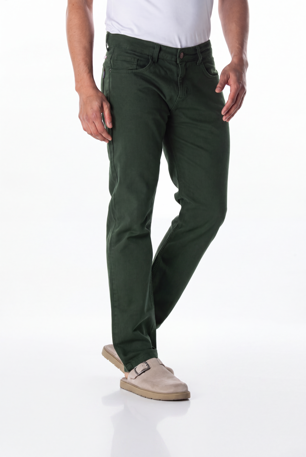 CALÇA SARJA RETA VERDE