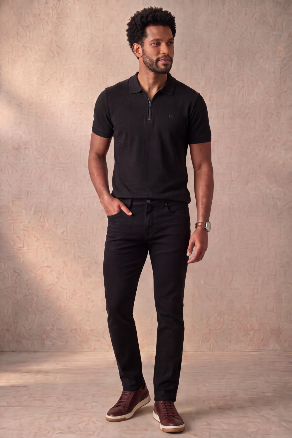 CALÇA JEANS SLIM BLACK DENIM