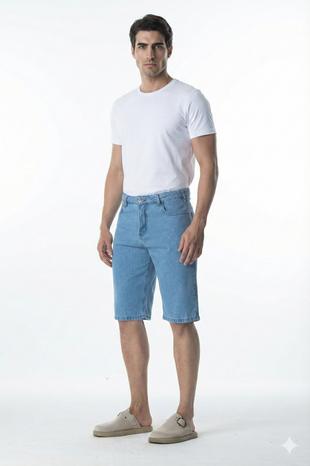 BERMUDA JEANS UNISSEX BAGGY LIGHT BLUE