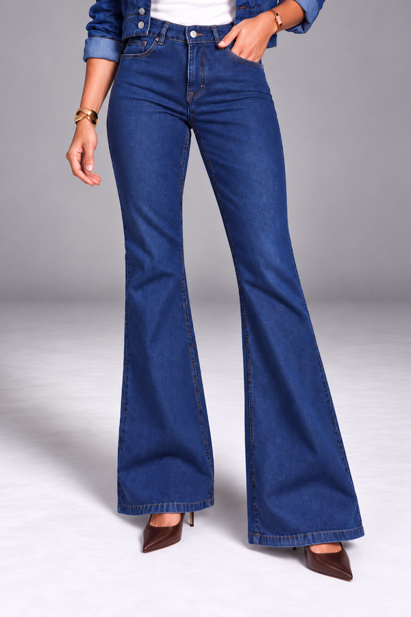 CALÇA JEANS BOOT CUT C4 BLUE WASH