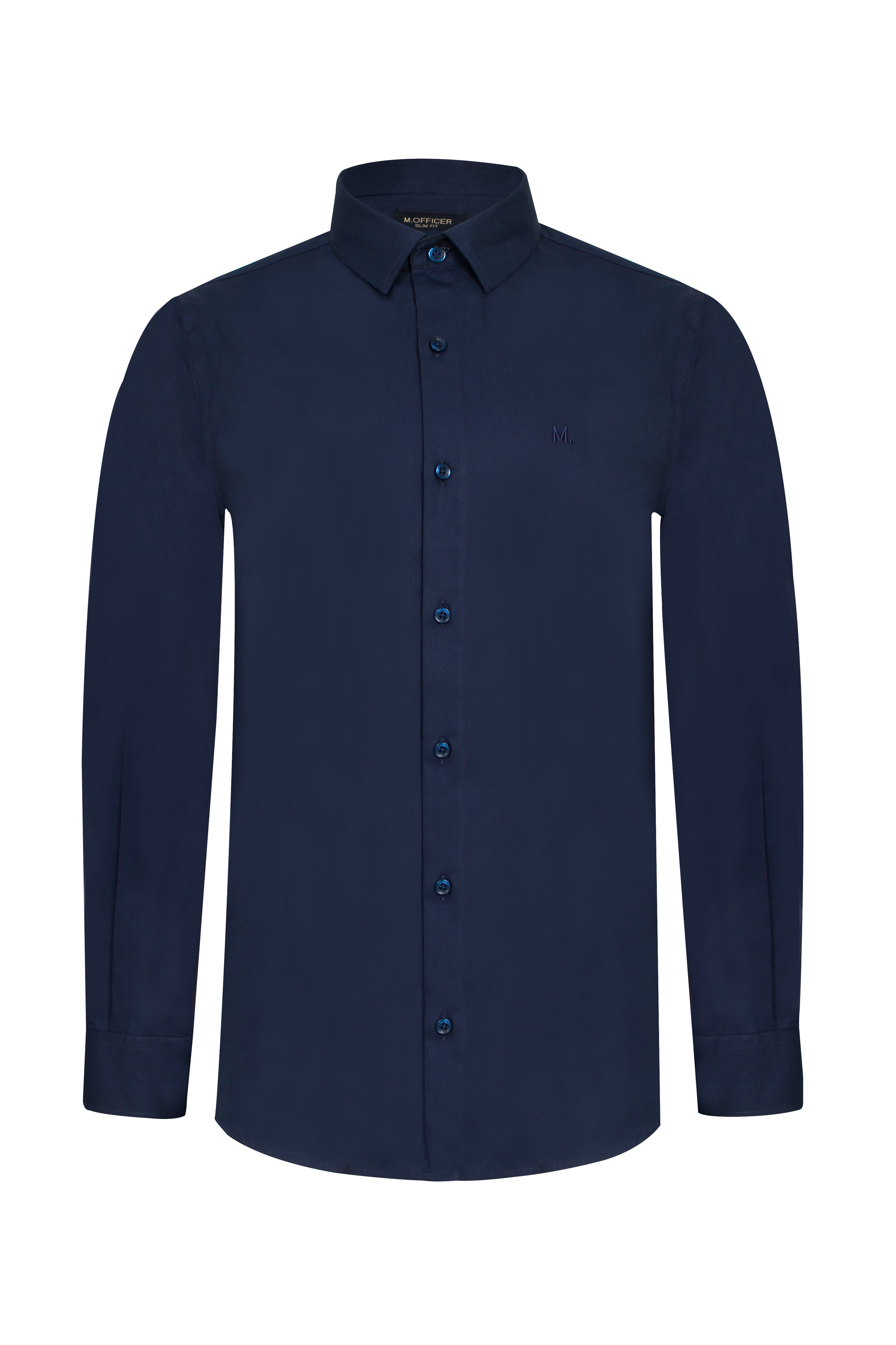 CAMISA SLIM M/L DARK BLUE