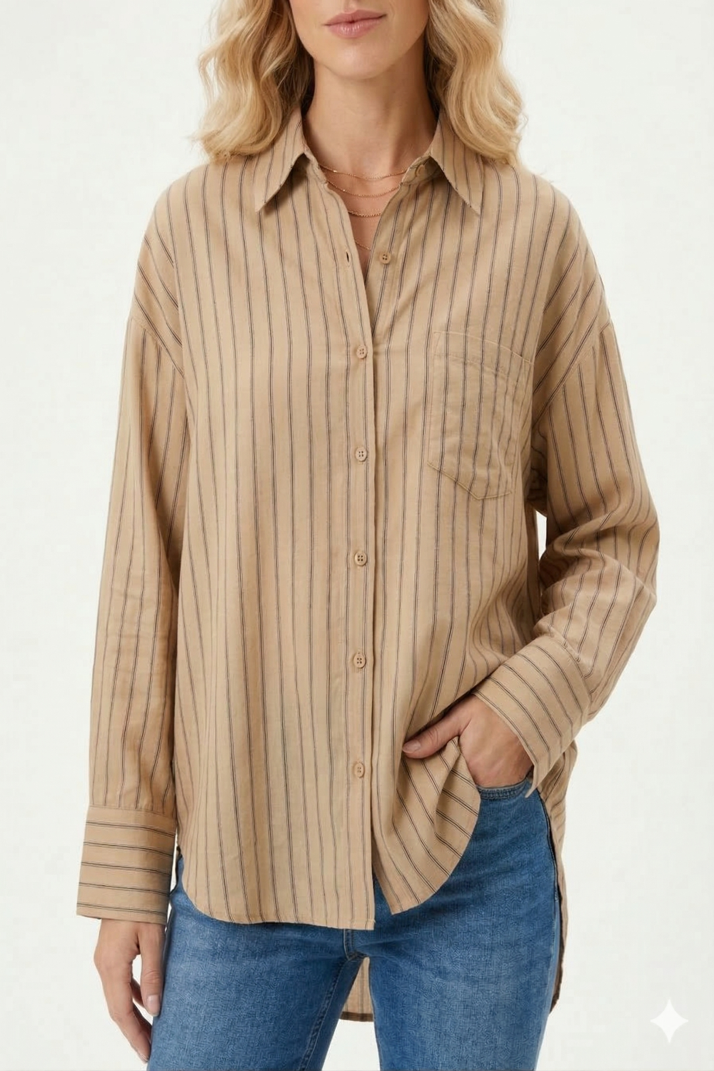 CAMISA MANGA LONGA LISTRADA