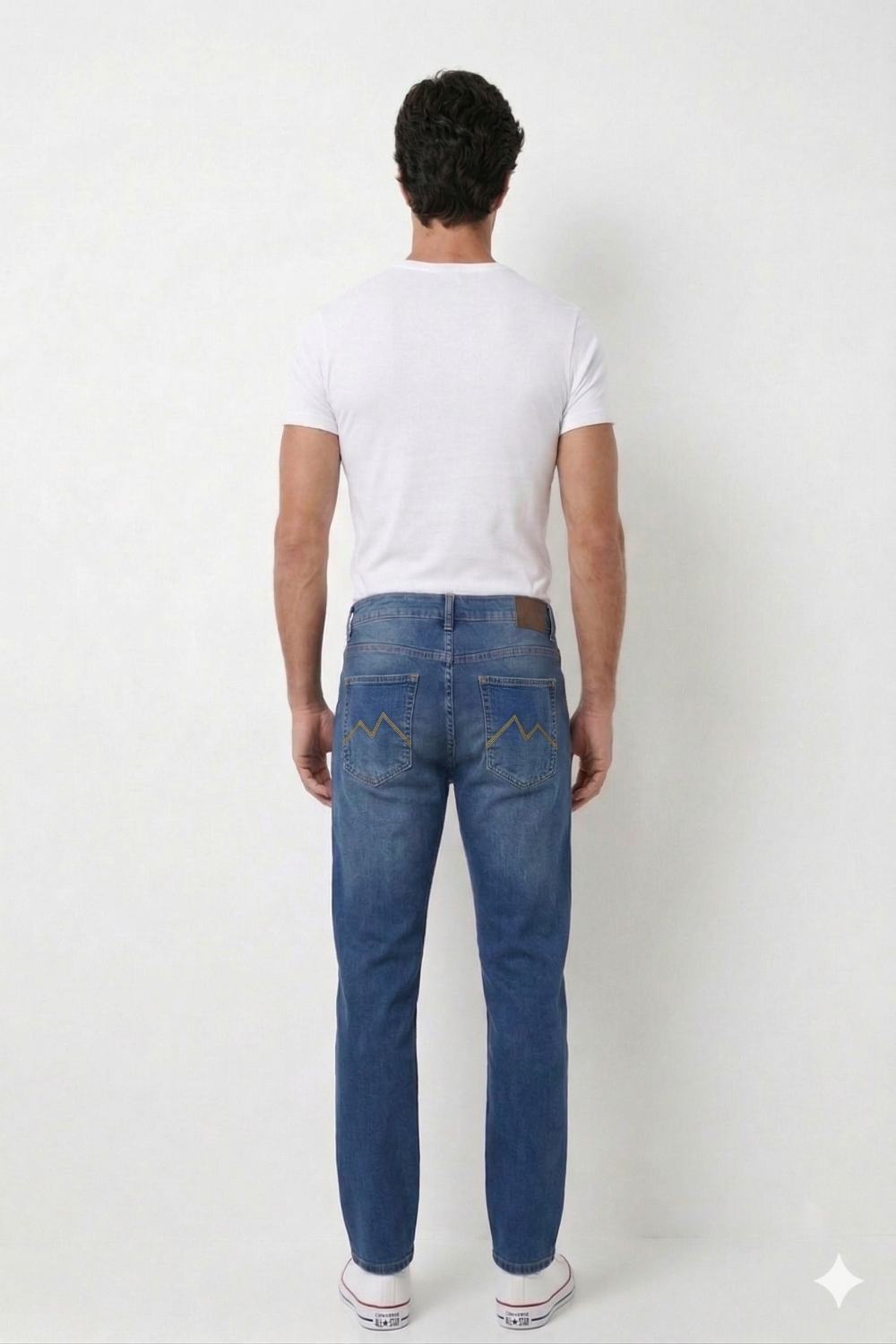 CALÇA JEANS RETA BLUE WASH