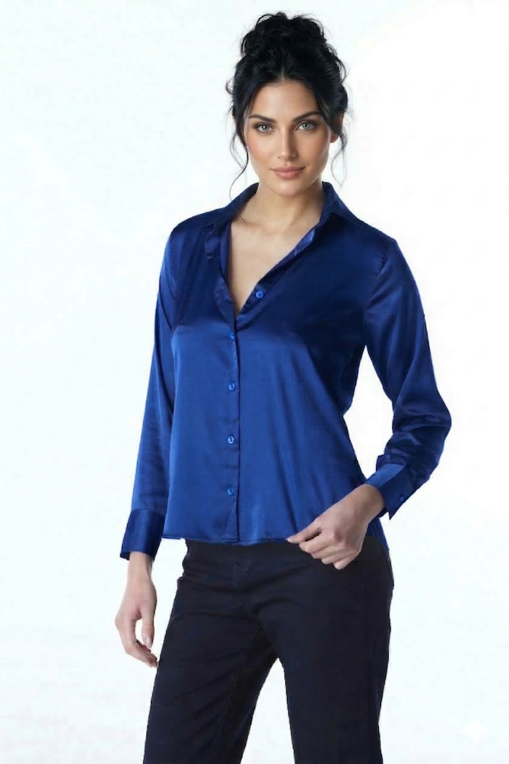 CAMISA FEMININA BRILHO ACETINADO