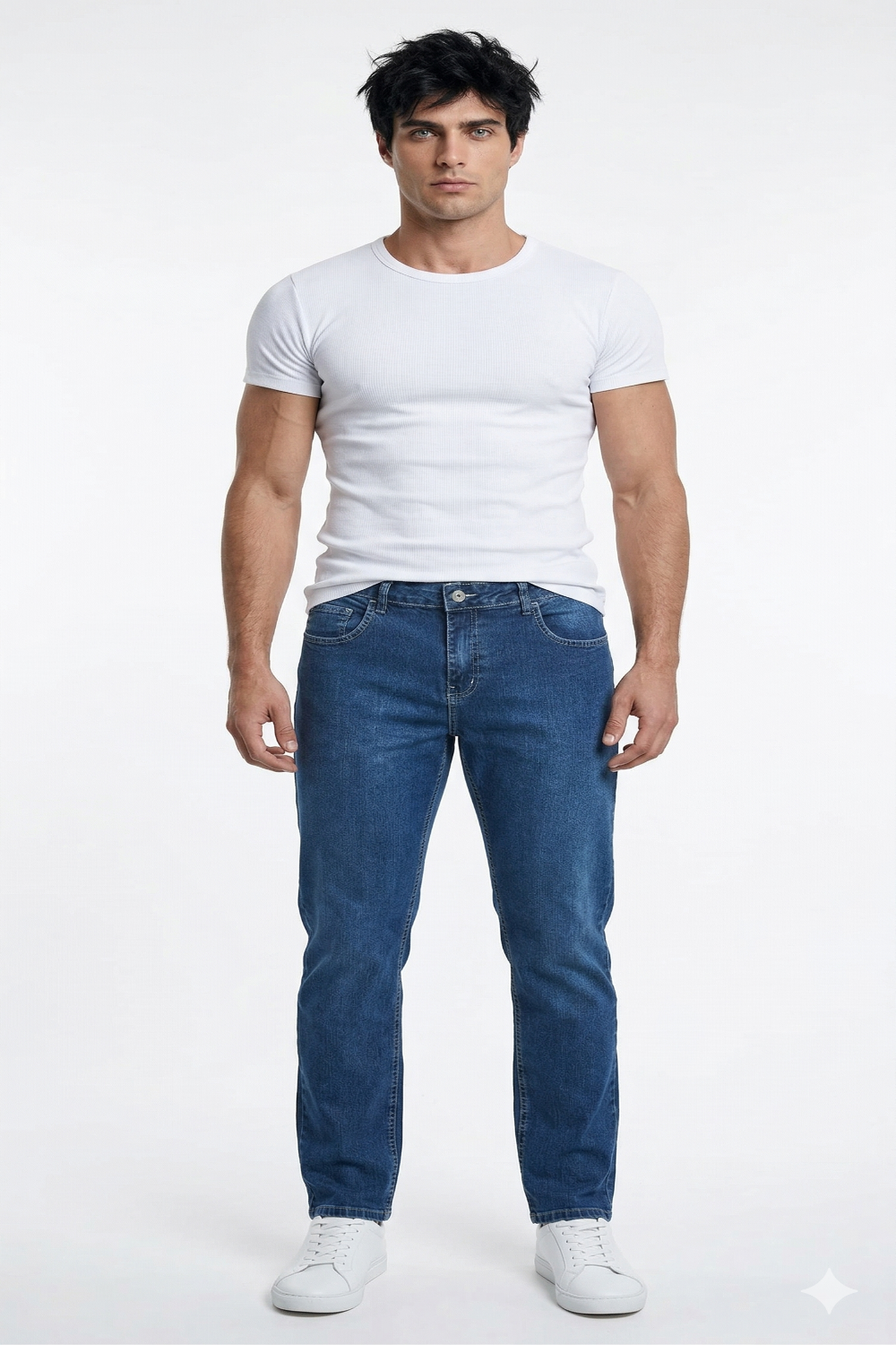 CALÇA JEANS SLIM BLUE WASH