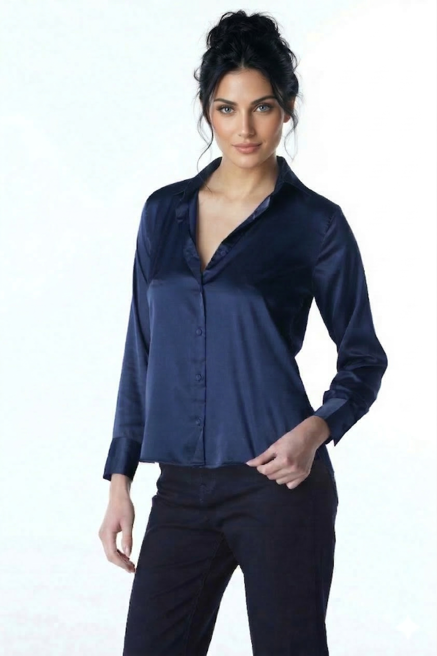 CAMISA FEMININA BRILHO ACETINADO
