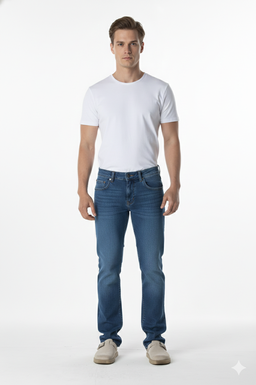 CALÇA JEANS SEMI BAGGY VINTAGE BLUE