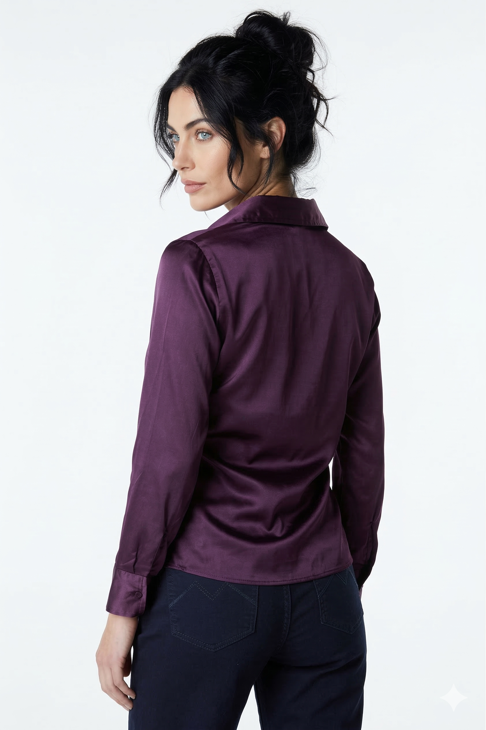 CAMISA FEMININA BRILHO ACETINADO