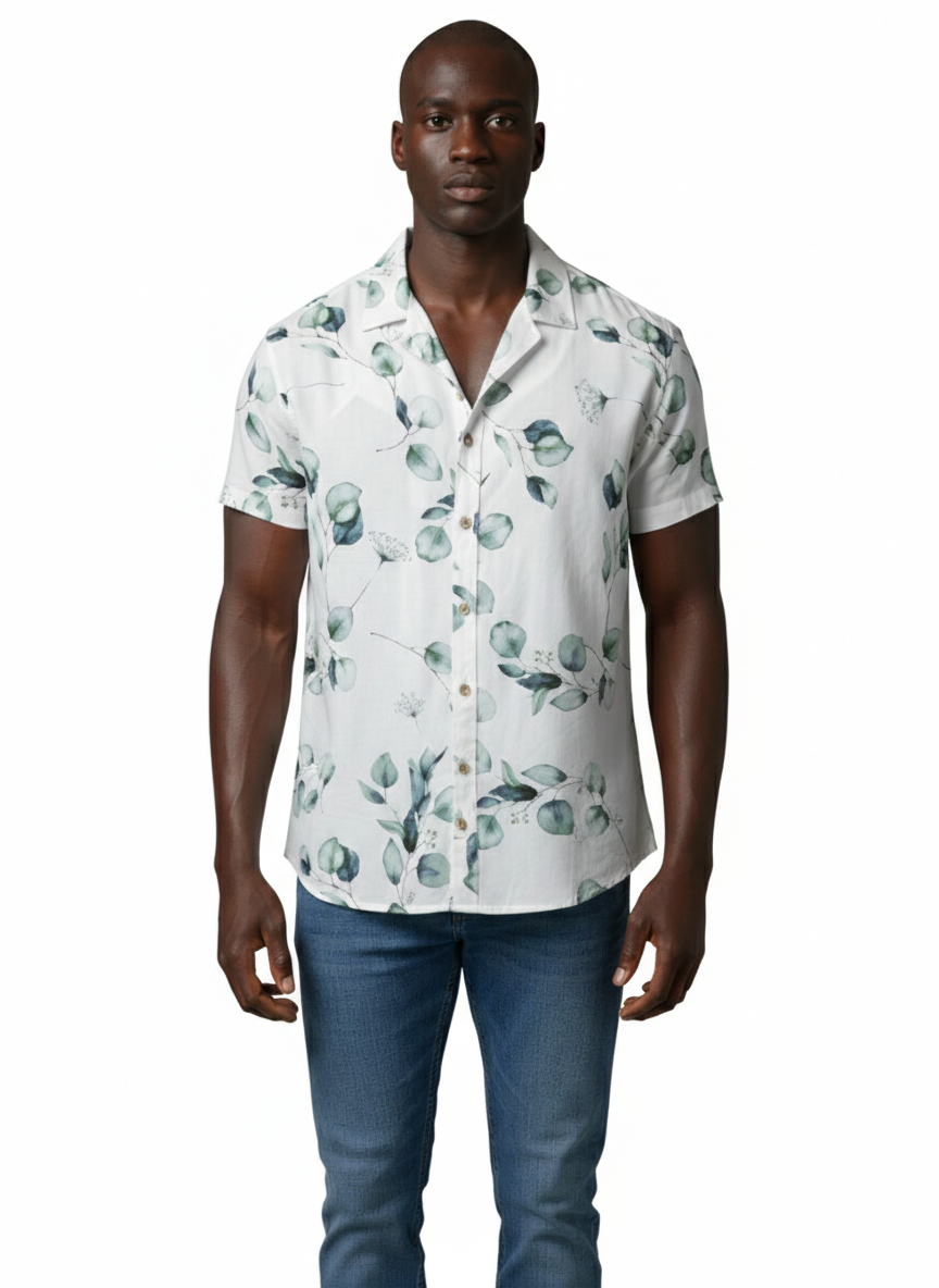 CAMISA EST. FOLHAS M/C