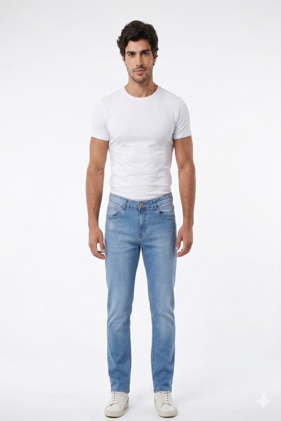 CALÇA JEANS RETA LIGHT BLUE