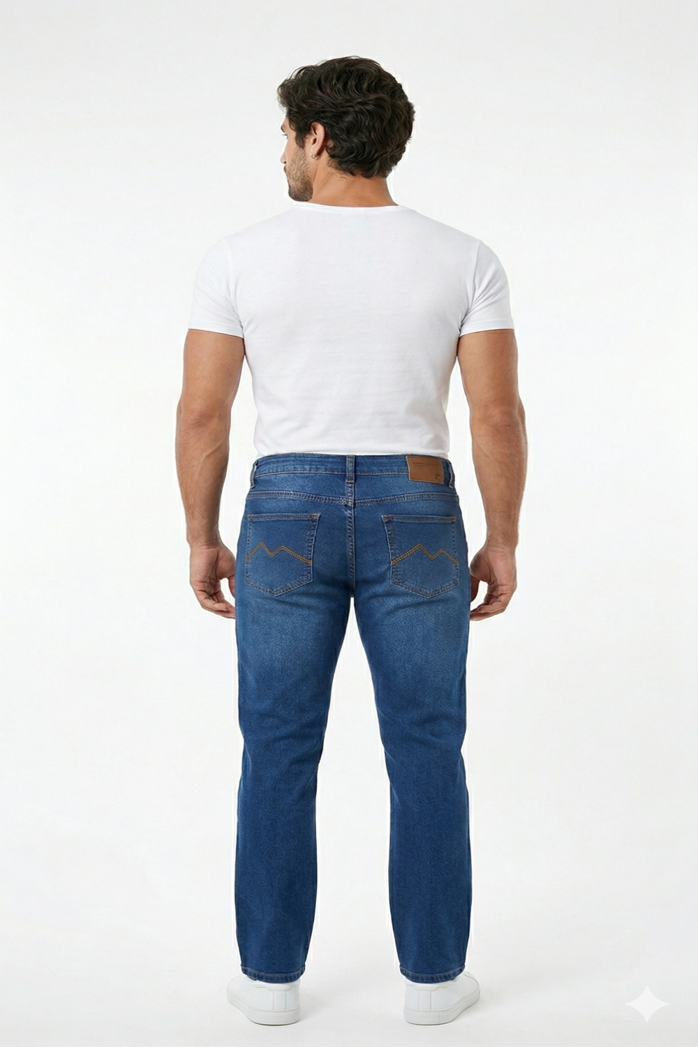 CALÇA JEANS RETA BLUE WASH