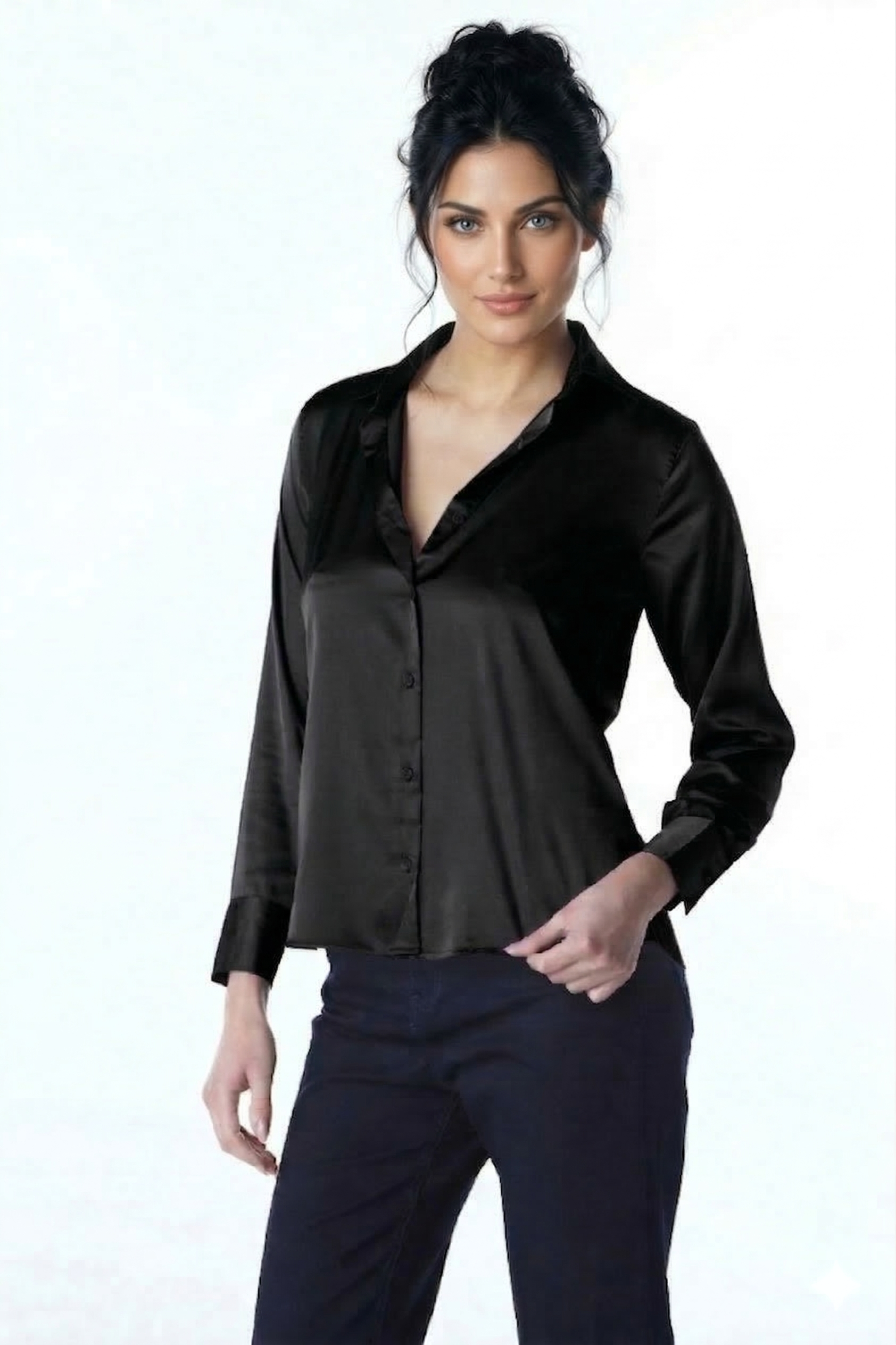 CAMISA FEMININA BRILHO ACETINADO