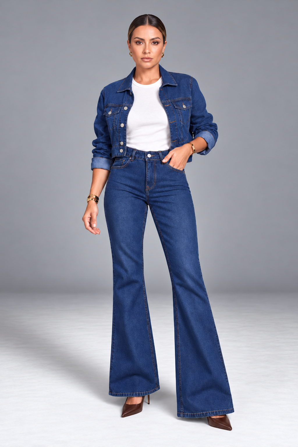 CALÇA JEANS BOOT CUT C4 BLUE WASH